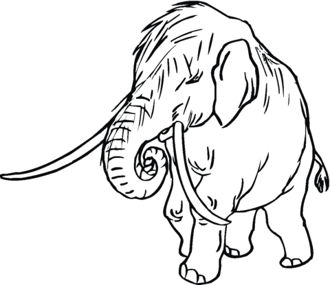 Mammoth Baby Coloring Page